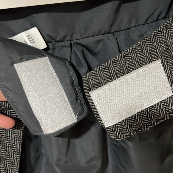 Forever Friends grey herringbone dress with faux shearling collar size Large - Picture 4 of 6